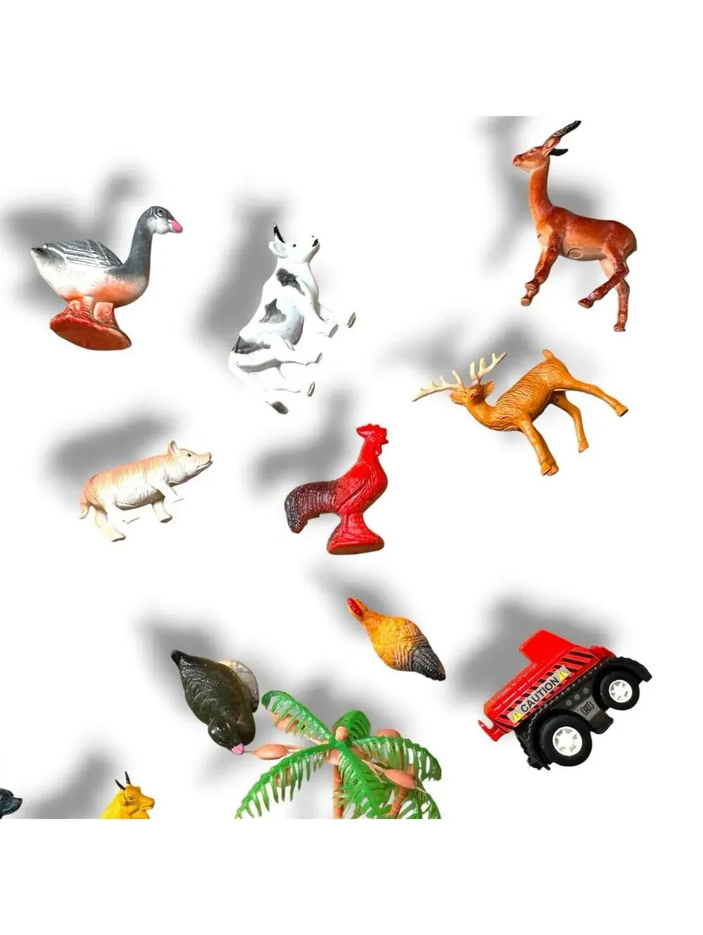 Vintage Realistic Farm Animal Figurines Play Set Plastic GC
